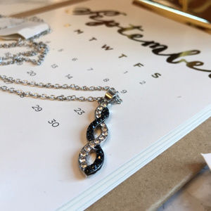 cz black & clear necklace